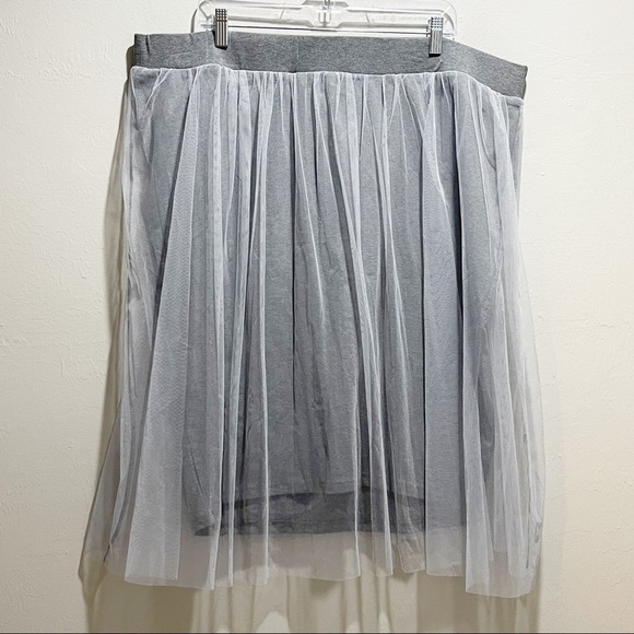 TORRID Women’s Plus Size GRAY MESH MIDI TULLE SKIRT Double Layer Size 3X - Picture 3 of 10